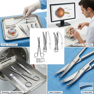 Ciseaux d'encéphalotomie Landolt 120 mm courbés, ciseaux ophtalmiques délicats en acier inoxydable, instruments de chirurgie oculaire - Product Image 3