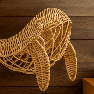 Décoration murale en rotin en forme de baleine, tissée à la main, à suspendre pour la maison, le salon, la chambre, la chambre d'enfant, style bohème côtier. - Product Image 6