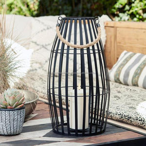 <b>Large</b> Wire <b>Pillar</b> <b>Candle</b> Holder With Handle Portable <b>Large</b> Lantern Christmas <b>Candle</b> Stand for Lighting Home Decoration - Product Image 6