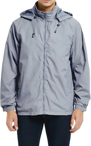 Veste de pluie d'hiver pour homme, légère, de qualité supérieure, coupe-vent avec capuche, coupe ajustée. - Product Image 3