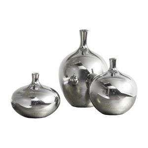Vases de table modernes en verre soufflé craquelé, grand format, transparents, avec supports en fonte de luxe et finition laiton doré faite à la main, vente en gros - Product Image 3