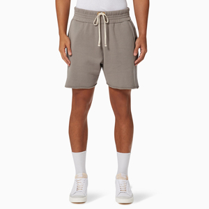 <b>Men's</b> Gray Knitted <b>Bermuda</b> <b>Shorts</b> With Drawstring Waist And Side Pockets Casual Mid Length Solid Color <b>Short</b> Pants - Product Image 2