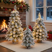 Décorations de Noël, petit sapin en PVC floqué, style nordique, décoration de bureau intérieure, lumière décorative