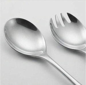 Royal Quality Stainless Steel Signature Salad <b>Server</b> With Glossy Silver Polished Kitchenware For Household Restaurants Cafe - Product Image 2