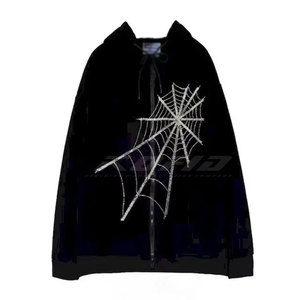 Sweat-shirts à strass pour hommes, tendance, décontractés, brillants, streetwear, avec fermeture éclair - Product Image 2