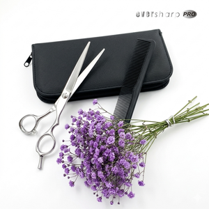 Ciseaux à cheveux pour droitiers en acier inoxydable VG10 de 6 pouces - Lame droite ultra-affûtée, manche moyen - Product Image 2