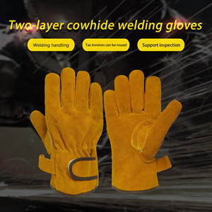 Guantes de Seguridad de Cuero, Textura Suave, Resistentes a la Abrasión, Antideslizantes, Guantes de Trabajo de Uso General, Puño Recto - Product Image 5