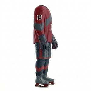 Uniformes de Hockey sobre Hielo Personalizados OEM, Ropa de Equipo para Adultos, Pedido al por Mayor, Logotipo Personalizado Impreso, Conjunto de Jersey de Hockey Transpirable de Secado Rápido en Poliéster - Product Image 3