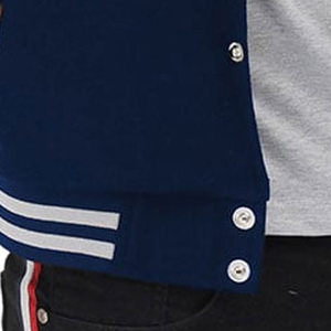 Veste de baseball de qualité supérieure au design unique pour hommes, vêtement décontracté, col montant tendance, couleur unie - Product Image 6