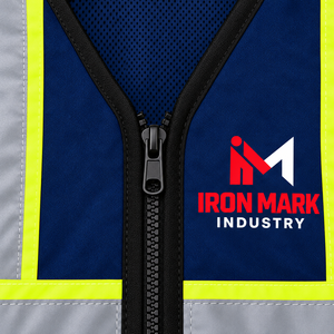 Chaleco de Seguridad Reflectante de Alta Visibilidad Iron Mark, Ropa de Trabajo Unisex con Bolsillos, Impresión de Logotipo, Tela de Algodón Transpirable, Certificado CE - Product Image 6