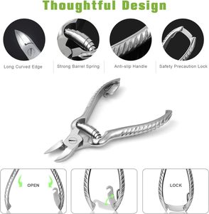 Heavy Duty Medical Grade Podiatrist Toenail Clippers Thick Ingrown <b>Nails</b> Stainless Steel 3-in-1 Toe <b>Nail</b> Clipper <b>Case</b> - Product Image 6