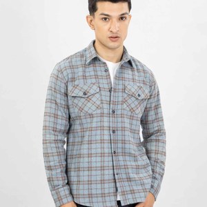 Chemise en flanelle à carreaux à manches longues pour homme, col boutonné, style décontracté, manches longues, vêtement d'automne, tissu en coton respirant - Product Image 5