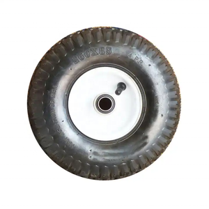 ELITE 10" Pneumatic Tire <b>Wheel</b> 200 Lbs Capacity Black Hub Anti-Static V-Type Hard Tread No Brake-For Hand Trucks Wagon Trailers - Product Image 2