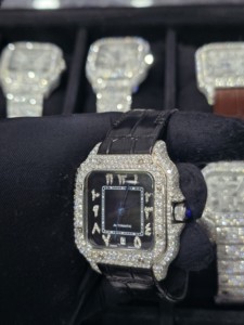 Relojes de Diamantes Moissanite VVS de Fábrica al por Mayor, Marca Árabe, Reloj de Pulsera con Incrustaciones de Diamantes para Regalo, Relojes Passd - Product Image 4