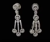 Luxury White Finish Designer <b>Necklace</b> <b>Set</b> Stone Jewelry <b>Set</b> <b>Silver</b> Choker & Earrings with Red Gems Party Wear Jewelry for Women - Product Image 2