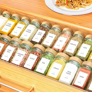 Set di 24 Barattoli in Vetro da 4 oz per Spezie con 6 Inserti Dosatori e 93 Etichette, Coperchi in Bambù, Barattoli Facili da Leggere con Etichetta - Product Image 5