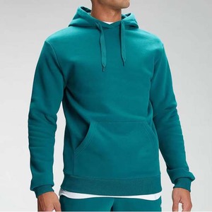 <b>Men's</b> Hooded Sweatshirt Solid Color Regular Fit Casual Autumn Wear Knitted Breathable Design Fleece Material - Product Image 1