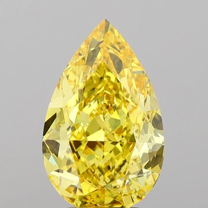 Diamante cultivado en laboratorio, corte pera, color amarillo fantasía, piedra suelta para la fabricación de joyas. - Product Image 1