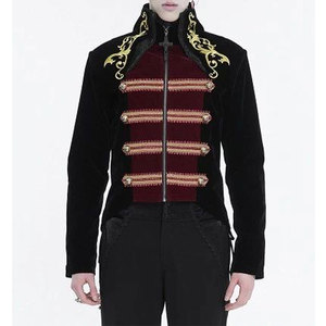 Men Black Vintage <b>Gothic</b> Embroidery Party Gold Tailcoat <b>Jackets</b> Fashion Top Sell 2026 - Product Image 1