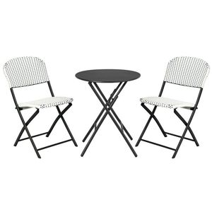 Conjunto de Comedor Redondo de 3 Piezas con 2 Sillas, Muebles de Jardín de Ratán para Patio - Product Image 3
