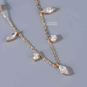 Colgante de Diamante Cultivado en Laboratorio MULTISHAPE, Corte Marquise, Pera, Ovalado, Redondo, Plata de Ley S925, Amuleto de Lujo para Mujer, Chapado en Plata, Regalo - Product Image 3