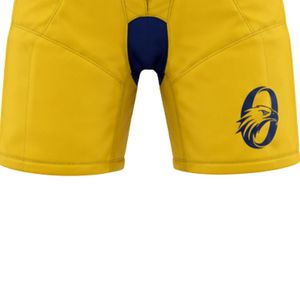 Shorts de hockey sur glace jaunes et bleu marine, équipement de protection léger, uniforme d'équipe athlétique, shorts confortables pour les entraînements et les matchs sportifs - Product Image 5