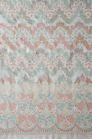 Tissu en maille brodé perlé et à sequins, imprimé, en peluche, pour robes et sacs, 100% polyester, écologique, respirant, vente en gros pour boutiques