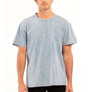 เสื้อยืดคอตตอน 100% ทรงวินเทจฟอกสีด้วยกรด ย้อมสีแบบดรอปโชว์เดอร์ ทรงหลวม คอกลม - Product Image 1