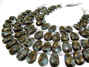 Cadena de Cuentas de Turquesa Cobre Gris Natural de 8 Pulgadas de Largo, Se Vende por Cadena - Product Image 4
