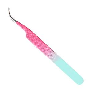 Pinzas Quirúrgicas de Precisión Morje para Pestañas, Acero Inoxidable, Punta Lisa, 10 mm, Mango con Degradado Rosa, MS-ET-0007 - Product Image 1