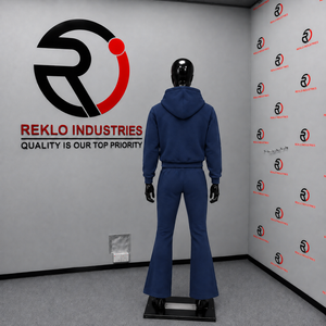 Conjunto Deportivo Azul Marino para Hombre, Sudadera con Cremallera Completa y Pantalones Acampanados, Conjunto de Dos Piezas, Ropa Deportiva Informal para Correr, Venta al Por Mayor - Product Image 4