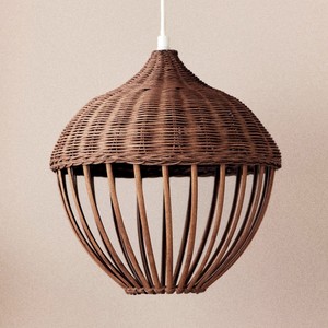 Lampes suspendues en rotin en forme de gland pour chambres d'enfants, abat-jour tressés à la main - Product Image 1