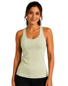 Camiseta Deportiva Personalizada para Mujer, Color Verde Salvia, Estilo Racerback, Sin Mangas, Absorbe la Humedad, para Gimnasio, Yoga, Fitness, Ropa Deportiva, Chaleco Deportivo OEM Personalizado - Product Image 1