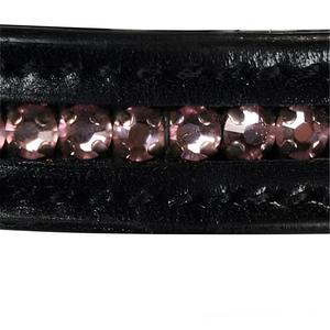 บังเหียนม้าหนังแท้-สองชั้นประดับคริสตัลสีชมพูสวารอฟสกี้  พร้อมฮาร์ดแวร์สแตนเลส ยี่ห้อ SIE รุ่น SIHS110 - Product Image 3