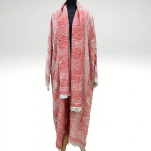 ชุดอาบายะผ้าวิสโคส Safaa Luxury Weaving Work – ชุดอาบายะแบบเปิดด้านหน้าลายทอ 2 ชิ้น พร้อมฮิญาบเข้าชุด – ส่งตรงจากโรงงาน - Product Image 1