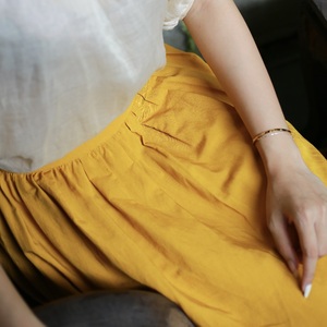 High Quality Rayon Woven XS Size <b>Women's</b> <b>Skirt</b> Casual Elegant Style Pocket Waist Breathable Natural Plain Dyed High-Elegance - Product Image 3