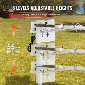 Kit Girarrosto Elettrico per Barbecue da 46 Pollici, Capacità 90 Libbre, Motore 42W, Supporto Regolabile in Altezza, Girarrosto Universale per Griglie da Campeggio - Product Image 4