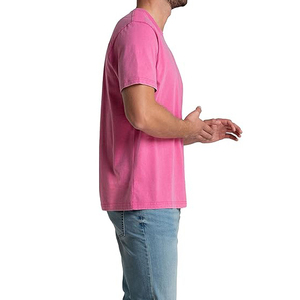 Men's Red Short Sleeve T-<b>Shirt</b> 100% Cotton Regular Fit O-Neck Casual Solid Color Jersey Knitted Blank Design - Product Image 5