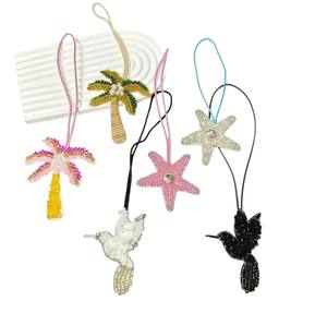 Décoration suspendue de luxe en perles Zardozi |   Ornements faits à la main en forme d'étoile de mer, de palmier et d'oiseau |   Cadeaux pour l'Aïd, le Ramadan et Noël - Product Image 3