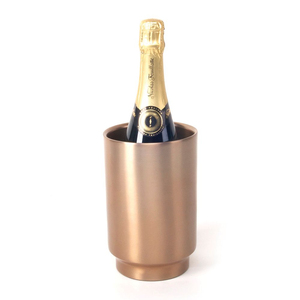 Cubo Enfriador de Vino de Acero Inoxidable Martillado de Doble Pared, Juego Premium Hecho a Mano para Enfriar Botellas de Champán y Cerveza - Product Image 2