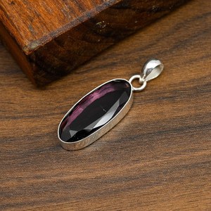 Pendentif en améthyste, argent sterling 925, fait main, charmant, améthyste naturelle, bijou cadeau pour elle - Product Image 5