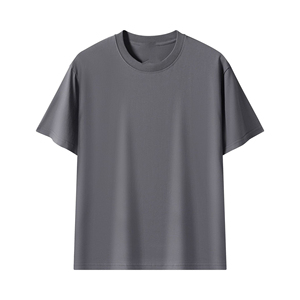 T-shirt uni à col rond et manches courtes personnalisé 2025 pour hommes, 100 % coton, grandes tailles, 240 grammes, styles décontractés - Product Image 1
