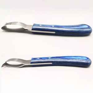 Cuchillo de Herrador de Acero de Damasco Premium IRON para Recorte de Herraduras, Hoja Hecha a Mano, Herramientas Veterinarias, OEM, Marca Privada - Product Image 1