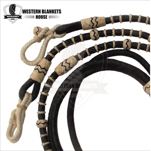 Rênes d'équitation confortables, fabriquées à la main, personnalisées, en cuir brut naturel, avec harnais DD, pour chevaux de sport, directement de l'usine. - Product Image 2