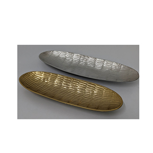 Nickel Plated Hammered Design Modern Customizable Eco-Friendly Handmade Durable Metal Serving <b>Tray</b> for Wedding Drinks <b>Snacks</b> - Product Image 3