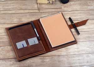 Vintage Style Leather Notebook Cover Case <b>A5</b> Journal Case Smell Proof Heavy Duty Protection Refillable Holder Organizer - Product Image 4