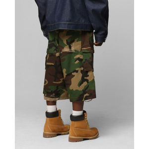 Distressed Denim Breathable Eco-Friendly Button Cargo Shorts <b>Men</b> Baggy Fit Long Jorts Multi Pockets Design Street Trend Casual - Product Image 3