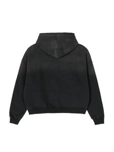เสื้อฮู้ดดี้ผู้ชายสำหรับฤดูหนาว ปักลาย ล้างสีแบบแอซิดวอช สไตล์วินเทจ ทำสีซีดแบบกรันจ์ ผ้าฝ้ายหนา เนื้อผ้าหยาบ สตรีทแวร์ - Product Image 4