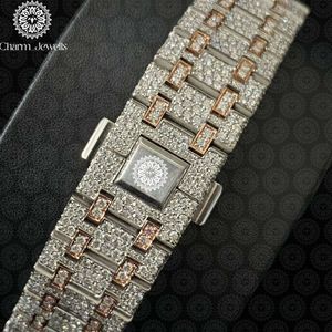 Montre mécanique de luxe unisexe Charm_Jewells, boîtier tonneau 42 mm, acier inoxydable, lunette sertie de diamants, cadran analogique, fermoir pliant - Product Image 3