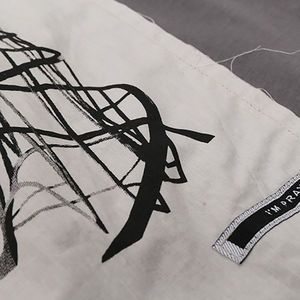 เสื้อยืดแขนยาวสองชั้นผ้าฝ้าย 100% คุณภาพสูง พิมพ์ลายฮิปฮอปตามสั่ง พร้อมโลโก้ OEM สำหรับผู้ชาย - Product Image 5